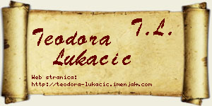 Teodora Lukačić vizit kartica